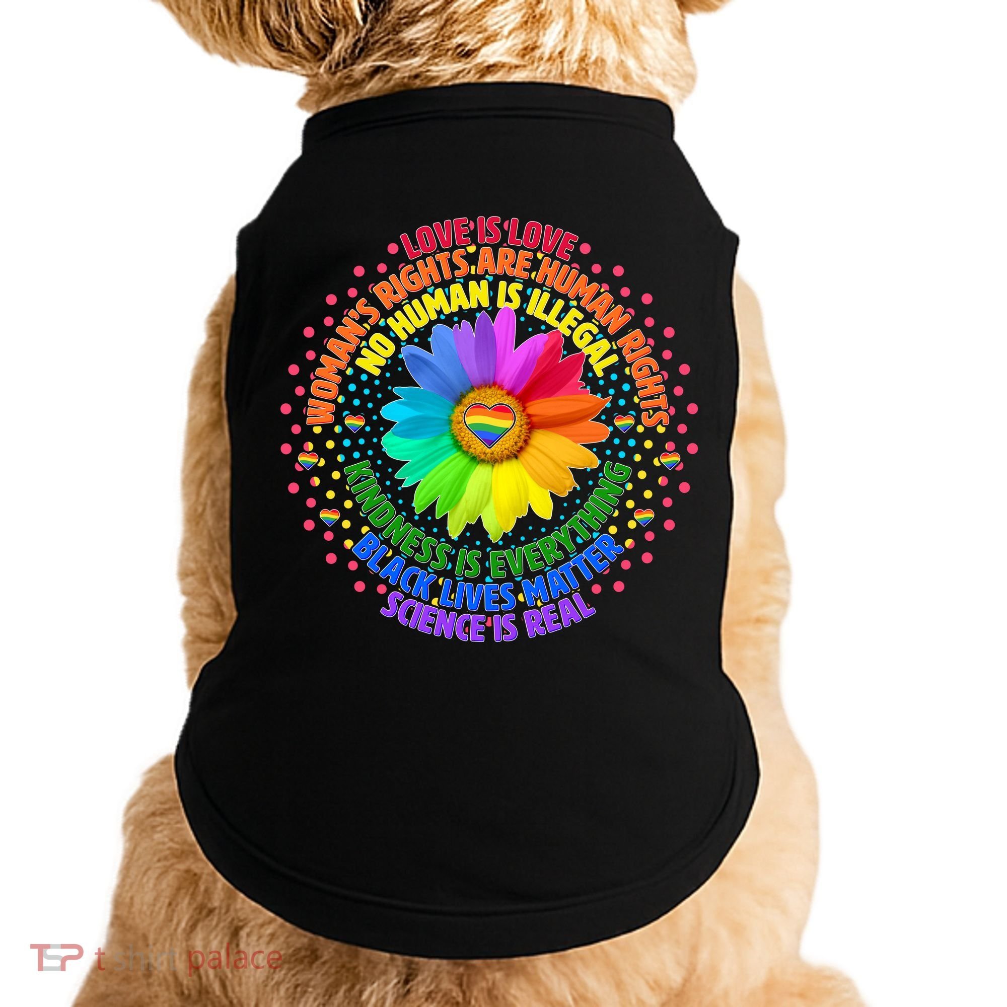 Love Is Love Rainbow Flower Unity Doggie Tank
