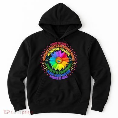 Love Is Love Rainbow Flower Unity Hoodie