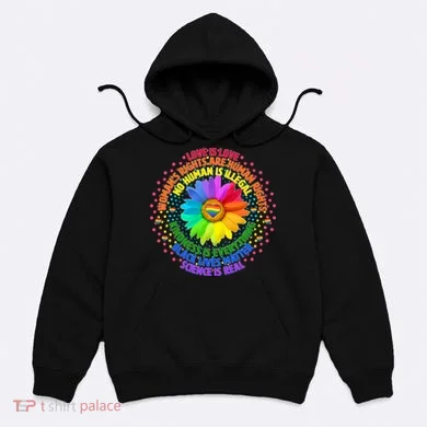 Love Is Love Rainbow Flower Unity Hoodie
