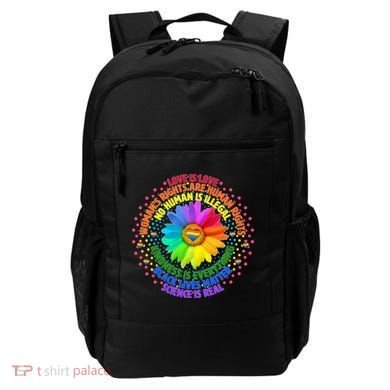 Love Is Love Rainbow Flower Unity Backpack