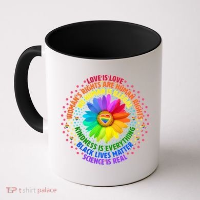 Love Is Love Rainbow Flower Unity Coffee Mug