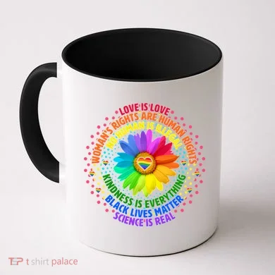 Love Is Love Rainbow Flower Unity Coffee Mug