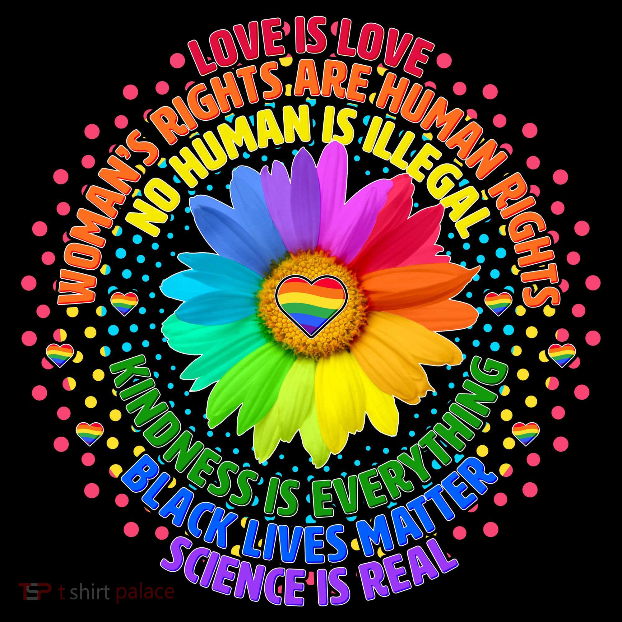 Love Is Love Rainbow Flower Unity Coaster