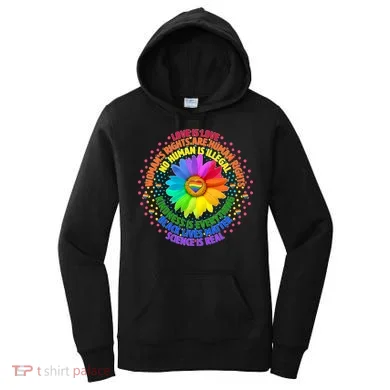 Love Is Love Rainbow Flower Unity Women's Hoodie
