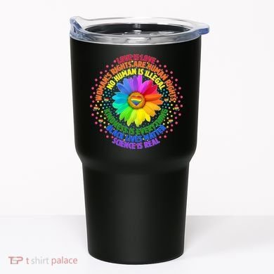 Love Is Love Rainbow Flower Unity Tumbler