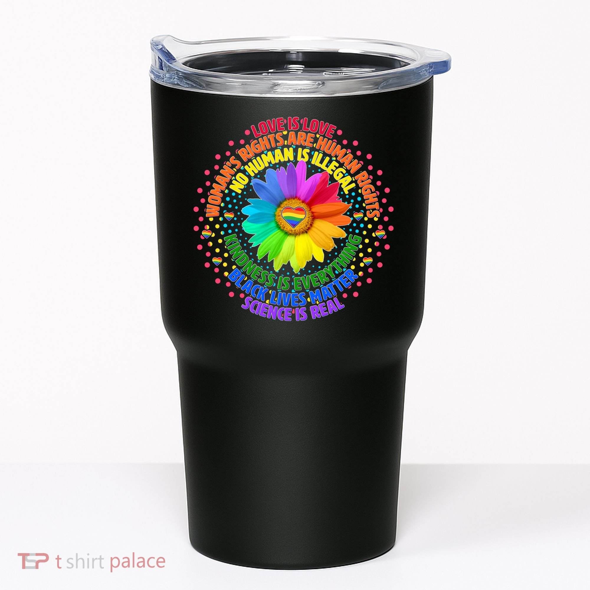 Love Is Love Rainbow Flower Unity Tumbler