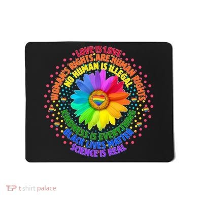 Love Is Love Rainbow Flower Unity Mousepad