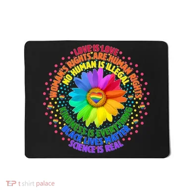 Love Is Love Rainbow Flower Unity Mousepad
