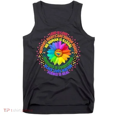Love Is Love Rainbow Flower Unity Tank Top