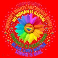 Love Is Love Rainbow Flower Unity Santa Hat thumb 1