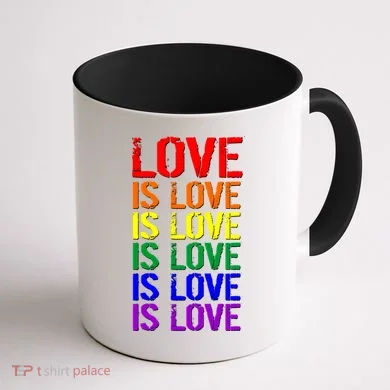 Love Is Love Rainbow Colors Coffee Mug back