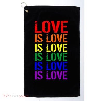 Love Is Love Rainbow Colors Golf Towel
