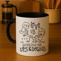 Love Is Sharing The Ups And Downs Coffee Mug thumb 4