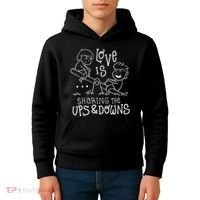 Love Is Sharing The Ups And Downs Kids Hoodie thumb 4