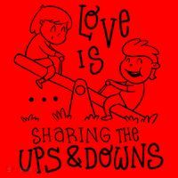 Love Is Sharing The Ups And Downs Santa Hat thumb 1