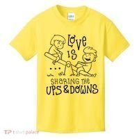 Love Is Sharing The Ups And Downs Kids T-Shirt thumb 0