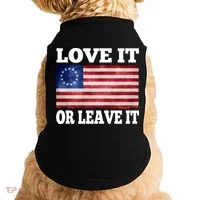 Love It Or Leave It Betsy Ross Flag Doggie Tank thumb 0
