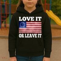 Love It Or Leave It Betsy Ross Flag Kids Hoodie thumb 3