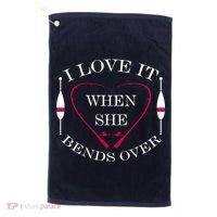 Love It When She Bends Over Funny Fishing Golf Towel thumb 0