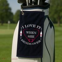 Love It When She Bends Over Funny Fishing Golf Towel thumb 2