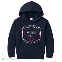 Love It When She Bends Over Funny Fishing Kids Hoodie thumb 0