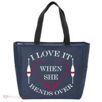 Love It When She Bends Over Funny Fishing Tote Bag thumb 0