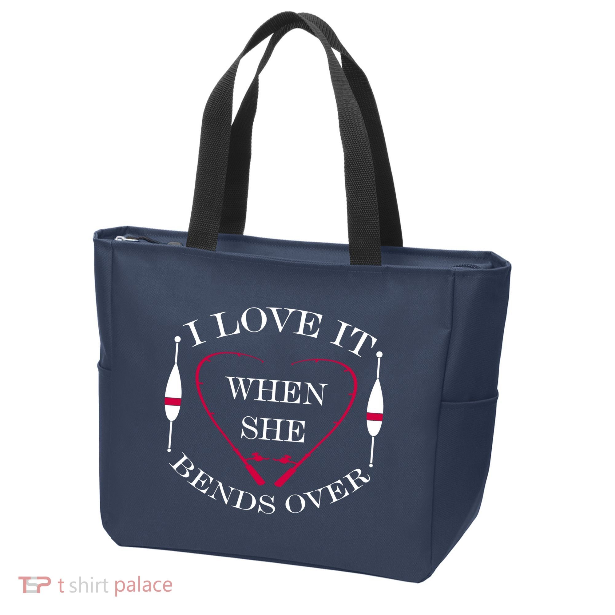 Love It When She Bends Over Funny Fishing Tote Bag