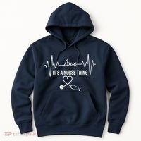 Love It's A Nurse Thing Stethoscop Heartbeat Heart Hoodie thumb 0