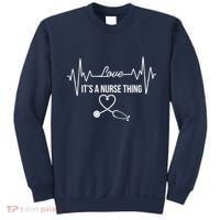 Love It's A Nurse Thing Stethoscop Heartbeat Heart Sweatshirt thumb 0