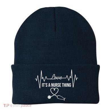 Love It's A Nurse Thing Stethoscop Heartbeat Heart Beanie