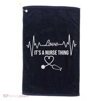 Love It's A Nurse Thing Stethoscop Heartbeat Heart Golf Towel thumb 0