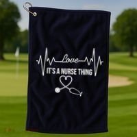 Love It's A Nurse Thing Stethoscop Heartbeat Heart Golf Towel thumb 1
