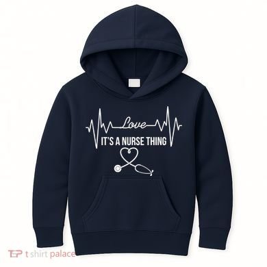 Love It's A Nurse Thing Stethoscop Heartbeat Heart Kids Hoodie