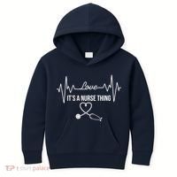 Love It's A Nurse Thing Stethoscop Heartbeat Heart Kids Hoodie thumb 0