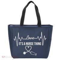 Love It's A Nurse Thing Stethoscop Heartbeat Heart Tote Bag thumb 0