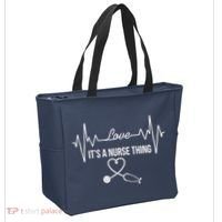 Love It's A Nurse Thing Stethoscop Heartbeat Heart Tote Bag thumb 2
