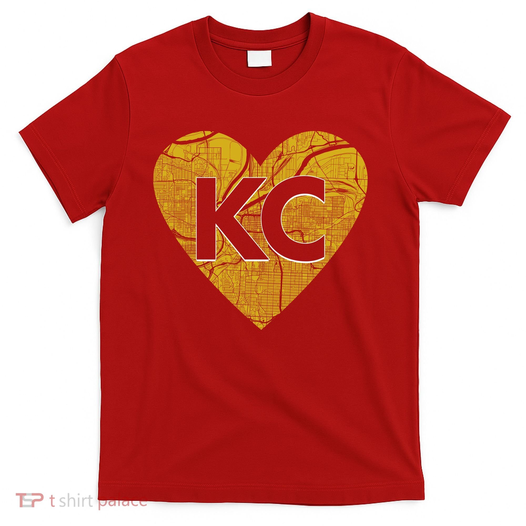 Love Kansas City Football Fan City Map T-Shirt