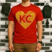 Love Kansas City Football Fan City Map T-Shirt thumb 6