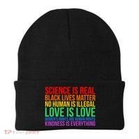 Love Kindness Science Black Lives LGBT Equality Beanie thumb 0