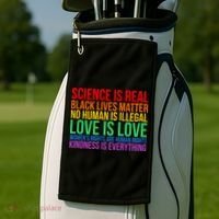 Love Kindness Science Black Lives LGBT Equality Golf Towel thumb 2