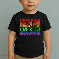 Love Kindness Science Black Lives LGBT Equality Toddler T-Shirt thumb 2
