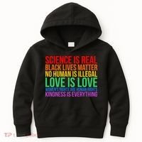 Love Kindness Science Black Lives LGBT Equality Kids Hoodie thumb 0