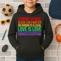 Love Kindness Science Black Lives LGBT Equality Kids Hoodie thumb 2