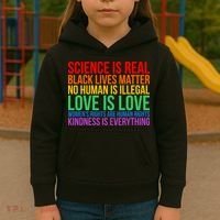 Love Kindness Science Black Lives LGBT Equality Kids Hoodie thumb 3