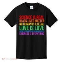 Love Kindness Science Black Lives LGBT Equality Kids T-Shirt thumb 0