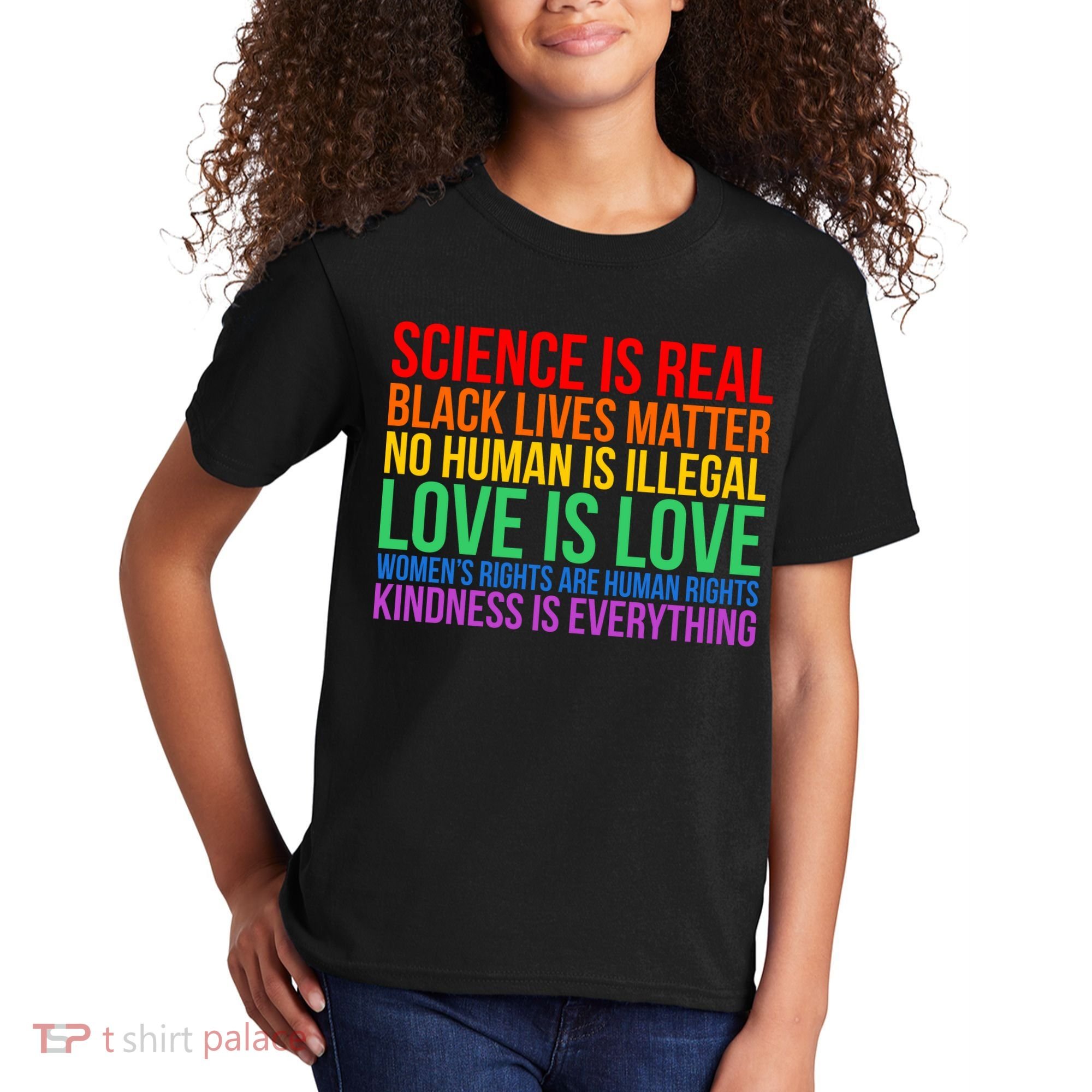 Love Kindness Science Black Lives LGBT Equality Kids T-Shirt