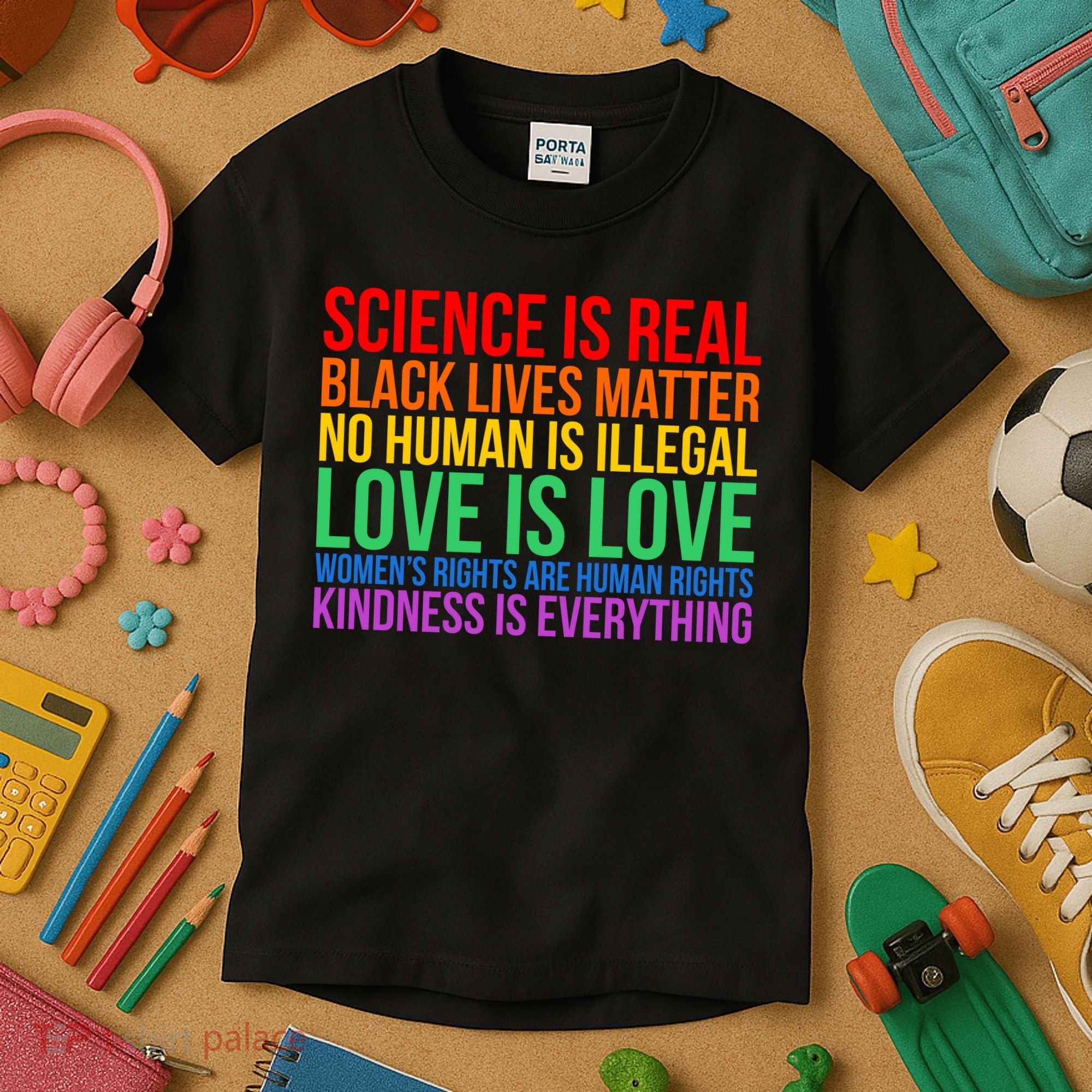 Love Kindness Science Black Lives LGBT Equality Kids T-Shirt