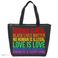 Love Kindness Science Black Lives LGBT Equality Tote Bag thumb 0