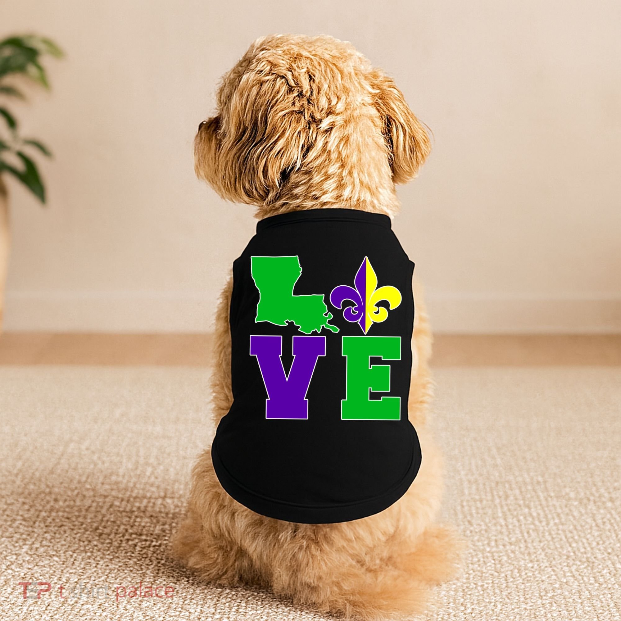 Love Mardi Gras Louisiana Doggie Tank