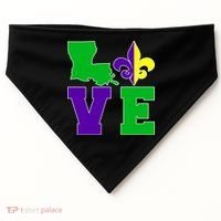 Love Mardi Gras Louisiana USA-Made Doggie Bandana thumb 0